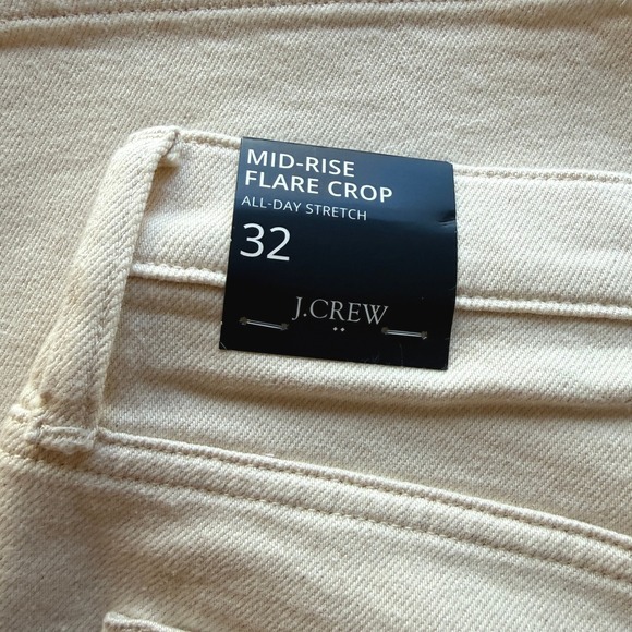 J.Crew Mid-rise Flare Crop Ecru Jean in Signature Stretch Size 32 - Picture 6 of 13